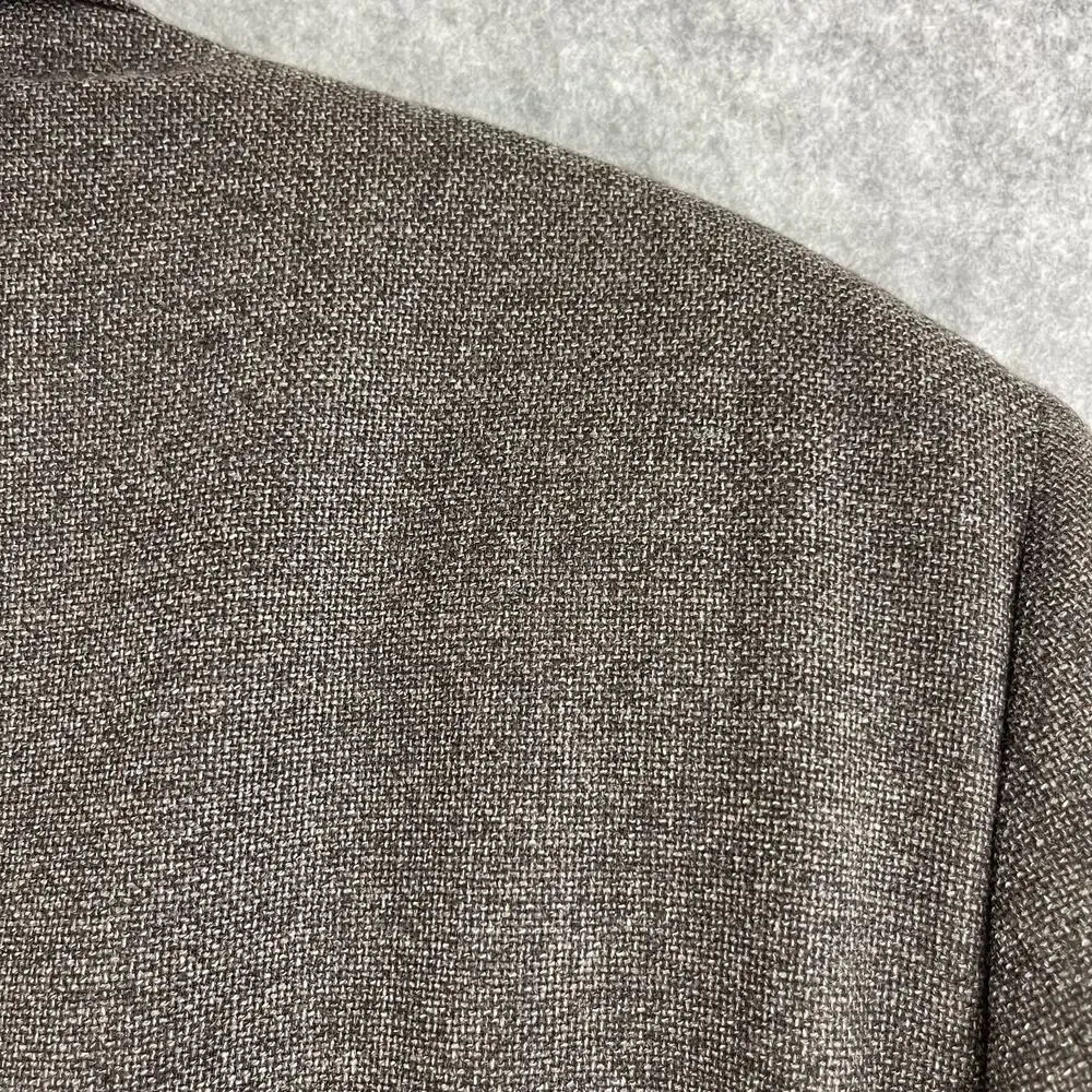 Hickey Freeman Blazer Sport Coat Mens 44R Brown Wool Hopsack‎ 2 Button USA